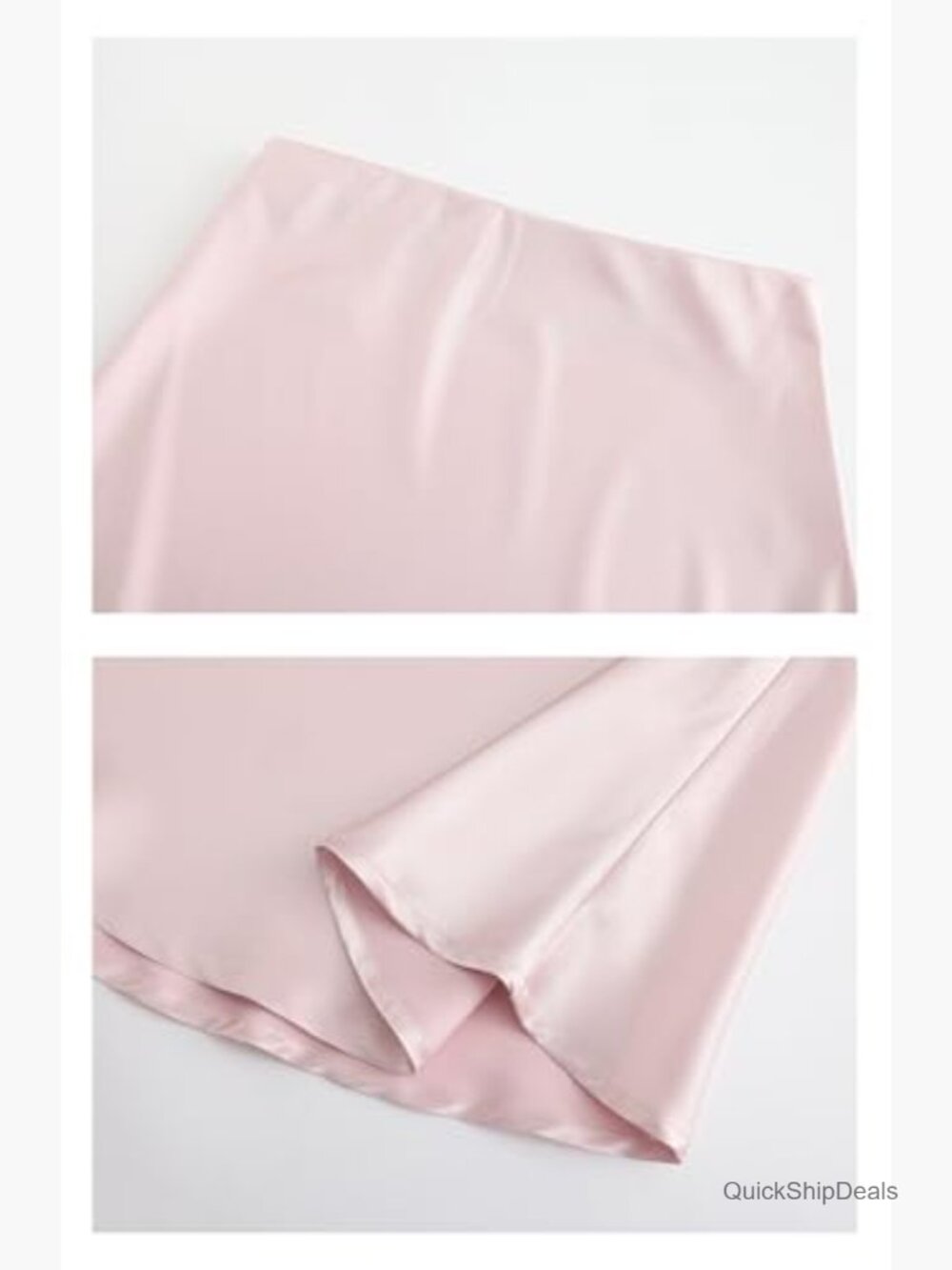 Silky Satin High Waist A Line Midi Skirt Elastic Pull On - Picture 4 of 7